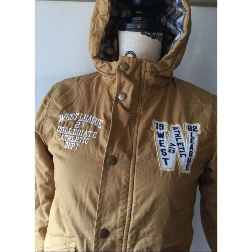 Joe Fresh Kids Boys Brown Hoodie Jacket Size S 6-7 West League Athletic Bomber - Picture 8 of 8